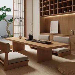 좌식 테이블 원목 일본식 다다미 좌탁 접이식 다도 일식 우드 고무나무