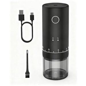 충전 중 충전식 커피 그라인더, 38개의 외부 조정 가능한 설정으로 1.7배 빠른 분쇄, 원뿔형 세라믹 버 및 2000mAh 배터리, 여행, 캠핑 등을 위한 휴대용.