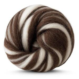 레볼루션 섬유 인 양 천연 코리데일 울 로빙 블렌드 (8온스) | 펠팅, 핸드 스피닝 및 태피스트리에 완벽 100% 염색되지 않은 오프 화이트 & 브라운