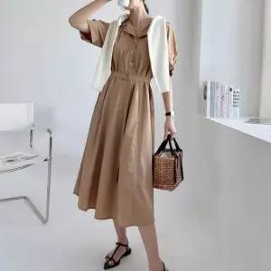 햅번 트렌치 에이라인 플레어 퍼프반팔 벨티드원피스 (31983885)