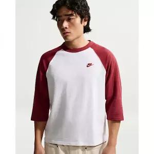 NIKE 나이키 스포츠웨어 클럽 남성 34 슬리브 래글런 탑 - 팀 크림슨화이트팀 크림슨 IF0756-613 1876629