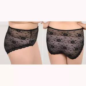 파워넷 플라워 레이스 홑겹 여성 빅사이즈 팬티 잠옷 빅사이즈위생팬티 착용감이좋은 여성빅사이즈 사계절