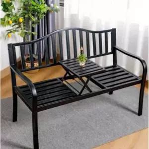 야외 벤치 테이블 일체형 철제 카페 공원 테라스 탁자 몽땅