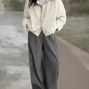 여성용 방수 하이넥 스트링 바람막이 점퍼 캐주얼 광택 디자인 (42297585)