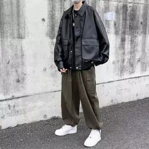 남사친 빈티지 PU가죽 에비에이터 봄가을 항공 시크 레더 코트 라이더 점퍼 자켓 원픽3