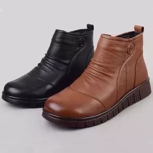 패딩슬립온 안감내피 가죽 겨울부츠 엄마 할머니 신발 방한화