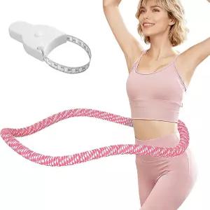 Lerpio 3.4/4.1/5 LBS 소프트 스프링 가중 후프 조용하고 핀치 방지 디자인 바디 테이프 측정 기능이 있는