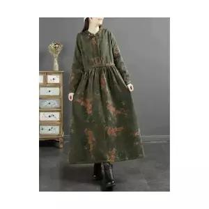 여자원피스 플라워 원피스 가을 빈티지 다이얼 프린트 조임 슬림 면마 긴팔 원템3