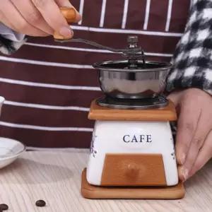 핸드 원목 커피 원두 빈티지 도자기 수동 그라인더 수동그라인더