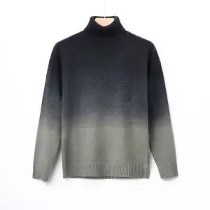 남성용 니트 가을 칼라넥 그라데이션 배색 터틀넥 기모 나염 원픽3