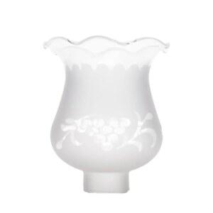 빈티지 및 앤티크 스타일 글로브를 위한 B&P 램프 1 5/8인치 핏터 콜로니얼 프로스팅 에칭 디자인 유리 그늘막