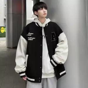 야구점퍼 남성 2컬러 캐주얼 패치A 오버핏 바시티자켓