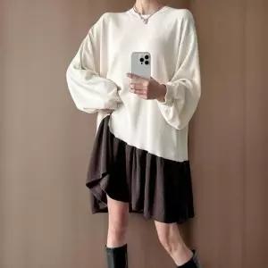 여성 투톤 골지 퍼프 프릴 미니 원피스 가을용 (41913457)