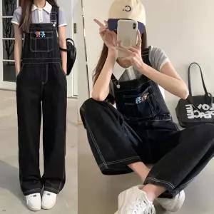 [디작소][SALE] 여성 그리드 청바지 생지 데님 멜빵팬츠 (31593715)