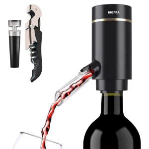 전기 와인 에어레이터, 디스펜서 펌프, 자동 퍼러, 인스턴트 디캔터, 접이식 튜브가 있는 원터치 산화제, 휴대용 및 USB 충전식, 매트 블랙