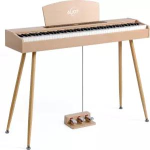 AiJoy 디지털 피아노 키보드 해머 무게 88키 초보자를 위한 풀사이즈 전기 LCD 디스플레이 및 트리플 페달