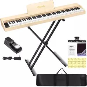 베디야 디지털 피아노 키보드 88키 세미 가중 일렉트릭 페달이 있는 초보자용 풀사이즈 어쿠스틱 USB-MIDI