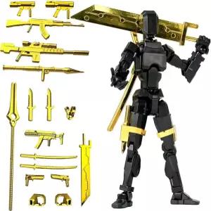 Pkgho 3D 프린팅 액션 피규어 13개의 움직이는 부품이 있는 T13 로봇 데스크탑 장식 수집가 및 게임