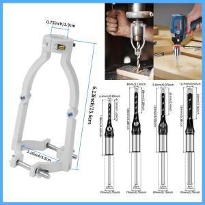 4pcs 사각 구멍 드릴 비트가 비트 어댑터 목공 도구에 대한  설치 및 분해