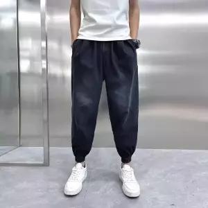 남친 바지 청 검정 봄 종아리 배기청바지 배기 배기핏 청바지 조거팬츠 허리밴딩 admr1