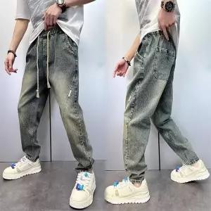 남친 빈티지 봄가을 트렌디 스트레이트 배기청바지 배기핏 무바지 청바지 테이퍼드 배기 잔 admr3