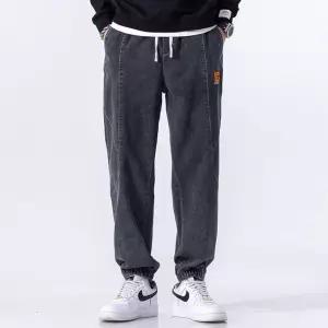 남자 배기청바지 배기핏 청바지 봄여름 와이드핏 배기 데님팬츠 허리 밴딩 긴바지 admr5