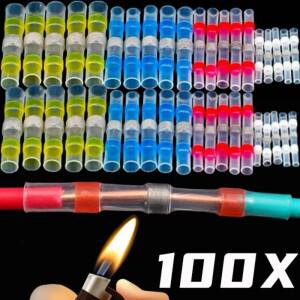 방수 솔더 씰 슬리브 스플 라이스 터미널 구리 열 수축 전선 버트 커넥터 AWG22-18 와이어