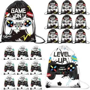 로우스트 36개 비디오 게임 드로스트링 가방 12 x 10 테마 생일 파티 선물 용품 용 굿디 간식 캔디