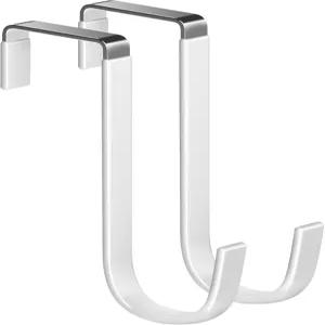 마스록 오버 더 도어 메탈 후크(플라스틱 코팅 5.5 ) 0.5 ~1 3/8 2개 헤비 듀티 싱글 타월 로브 랙 화환