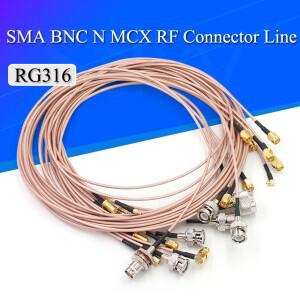 RF 연결 케이블 BNC-SMA 수-암 RG316 연장 NSMA-MMCX SMB 어댑터 너트 벌크헤드 동축