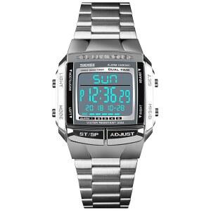 MASTOP 남성 디지털 시계 스포츠 알람 스톱워치 비즈니스 사각 방수 남성용 손목시계