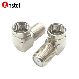 F TV 공중 커넥터 남성-여성 직각 90도 위성 어댑터 RG6 RF 동축 변환기 안테나 케이블