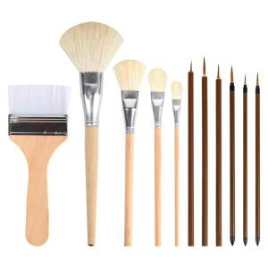 크리슈와 11 Psc 울 도자기 유약 브러시, 페인팅을 위한 정밀 디테일, 부드러운 내구성의 브리스틀, 청소하기 쉬운 헤이크 다용도 크기의 세라믹 도구