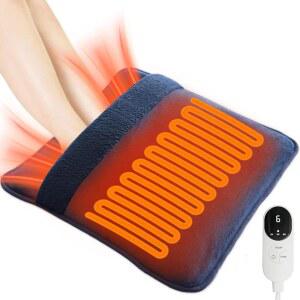 남성용 전기 온열 발난로, 양면 난방, 6개의 고속 난방 설정 3 타이머, 10피트 코드 패드, 책상, 침대, 사무실, 가정