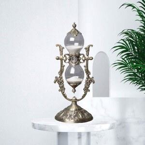 산두르 15 미뉴텐, 아워 글라스, 메탈 빈티지 모래시계, 모래 엠보싱 모래시계 타이머 포함 홈 데스크 오피스 웨딘 주방 타이머(화이트 샌드)