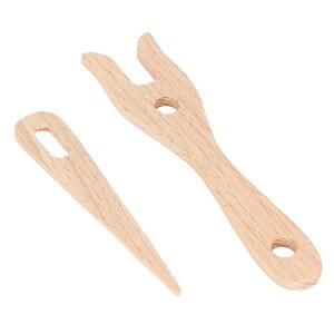 취미: 2Pcs 버리우드 Y자형 직조 도구 브레이드 키트 나무 뜨개질 포크, 원사 공예 손가락 DIY 프로젝트 및 핸드메이드 액세서리용 빅 바늘 세트