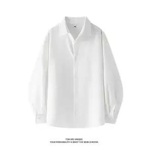 원더우면 남친 빅사이즈 긴팔 봄가을 솔리드 숄카라 셔츠 OPH3