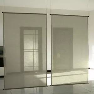 일본식 모시 커튼 패브릭 한옥 스크린 카페 창문 가림막 가리개