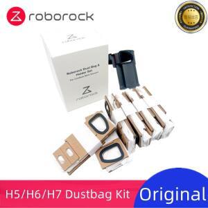 기존 Roborock 액세서리 먼지 봉투 12pc 및 홀더 세트 H6  H7 H5 휴대용 무선 스틱 진공 청소기 예비 부품