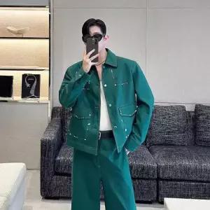 원더우면 캐주얼 남친 그린 바 칼라 자켓 쇼트 긴지 클럽 세트 OPH1