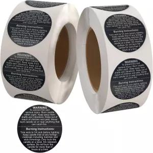 DIY 양초 병용 블랙 1000 PCS 경고 라벨 안전 스티커 1.5 인치