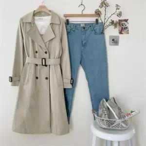 [다잇템]여자 야상자켓 클래식 더블 롱 스트랩 트렌치 코트 (7987594A)