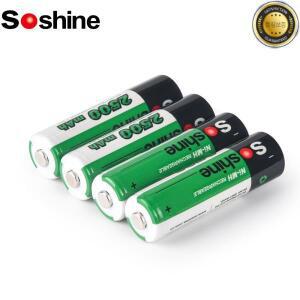 Soshine Ni-MH 충전식 배터리 온도 건 마우스 장난감 디지털 카메라 2A Ni-mh 1.2V AA 2500mAh 4 개 8 10