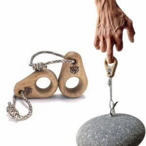 루스탐 클라이밍 모닉 행보드 | 암벽 등반용 휴대용 핑거 트레이너 - 그립 강도, 목재 가볍고 내구성이 뛰어나며 컴팩트한 핑거보드 1켤레