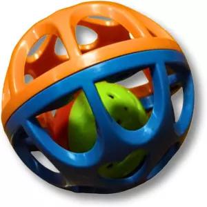 종이 달린 Pawcraitan 대형 고양이 공 장난감 - 내구성 셀프 엔터테인먼트 다채로운 실내 운동(옐로우