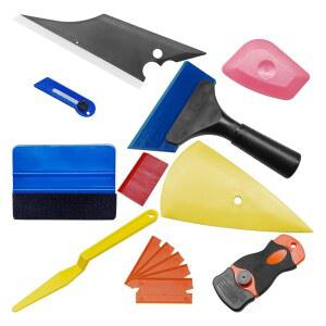 DUSCOKE 14PCS 자동차 비닐 랩 윈도우 틴트 도구 키트 - 유리 보호 필름 스크래퍼 설치 응용 세트에는 펠트 스퀴지, 면도날이 포함되어 있습니다