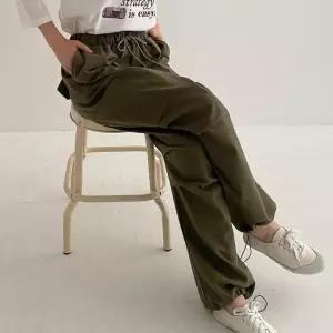 [다잇템]여자 카고바지 밴딩팬츠 넓은 포켓 코튼 면바지 (11035632A)