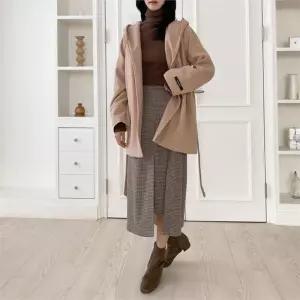 [다잇템]여자 후디 스트랩 핸드메이드자켓 숄카라 코트 (9172006A)