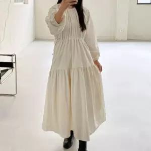 [다잇템]여자 민무늬 티어드 벨티드 나일론 롱원피스 (12291232A)