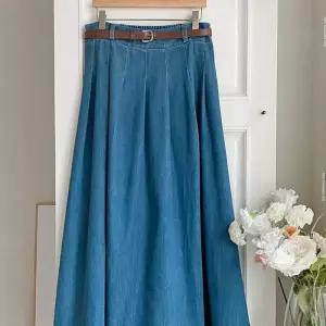 [다잇템]여자 데님스커트 아코디언 봄데님 롱스커트 (29948783A)